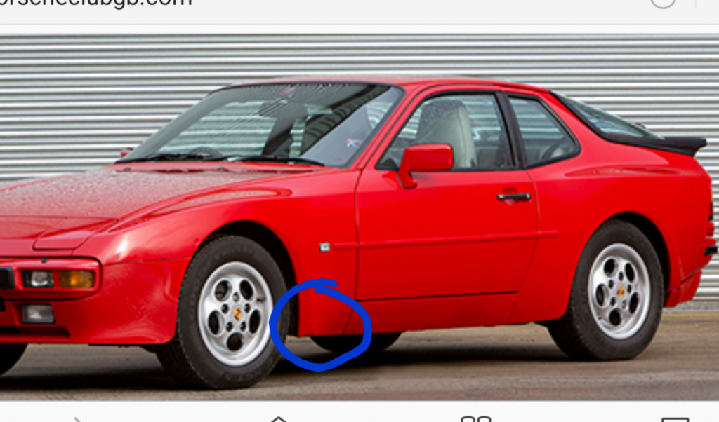 Porsche 944 Wing Bottom Repair